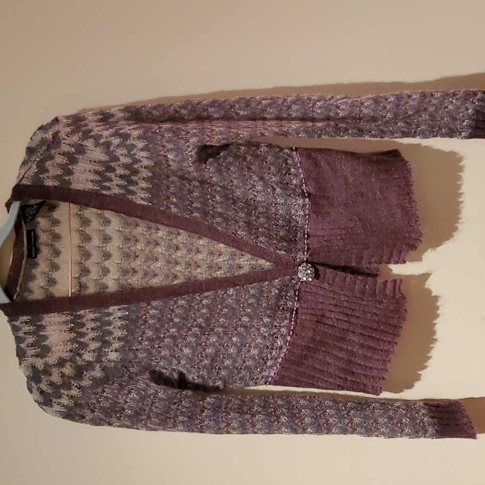 Mohair beaded metallic cardigan
